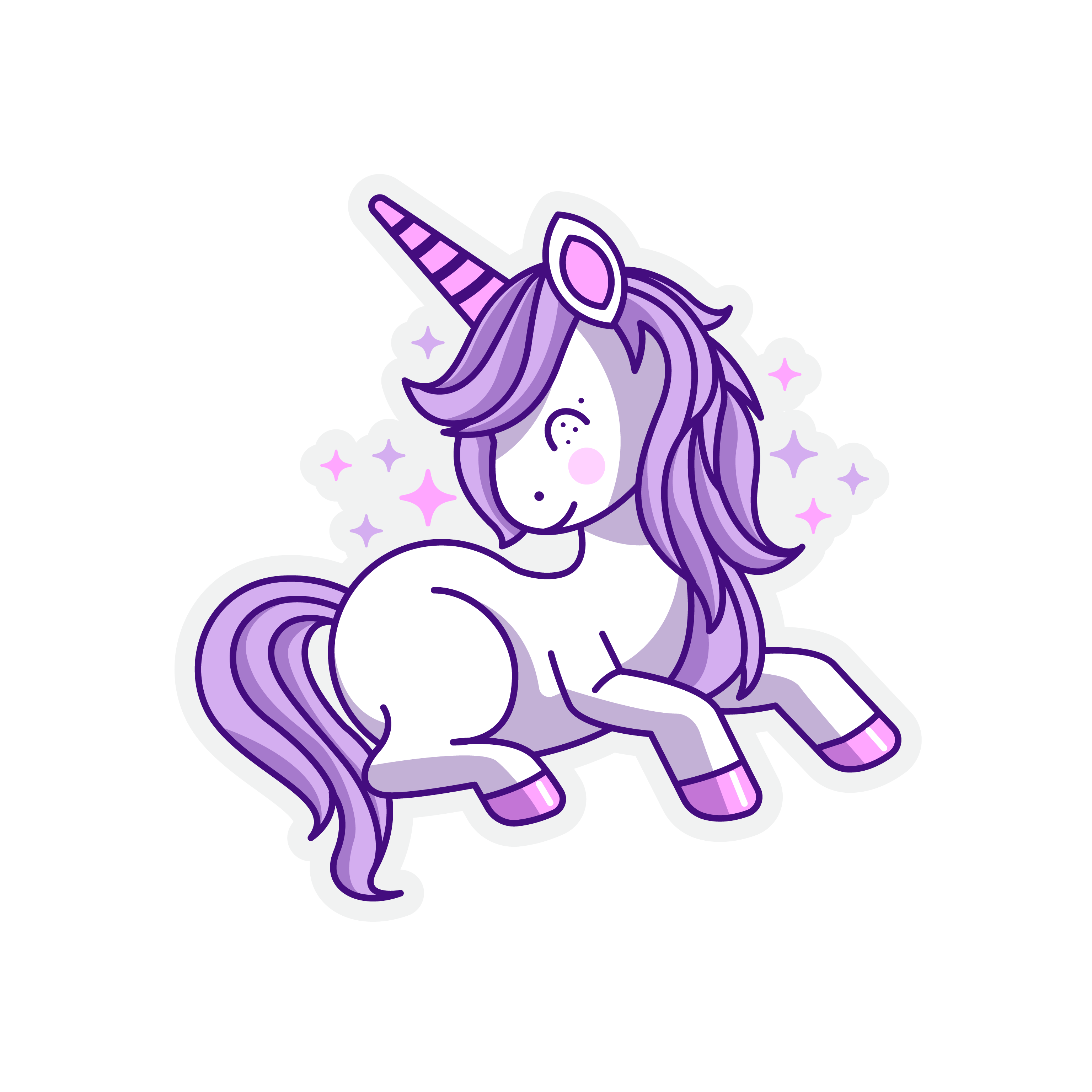 Unicorn Stickers In Svg Png Ai Drawhipo 4215